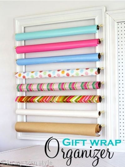 Wrapping paper stored neatly