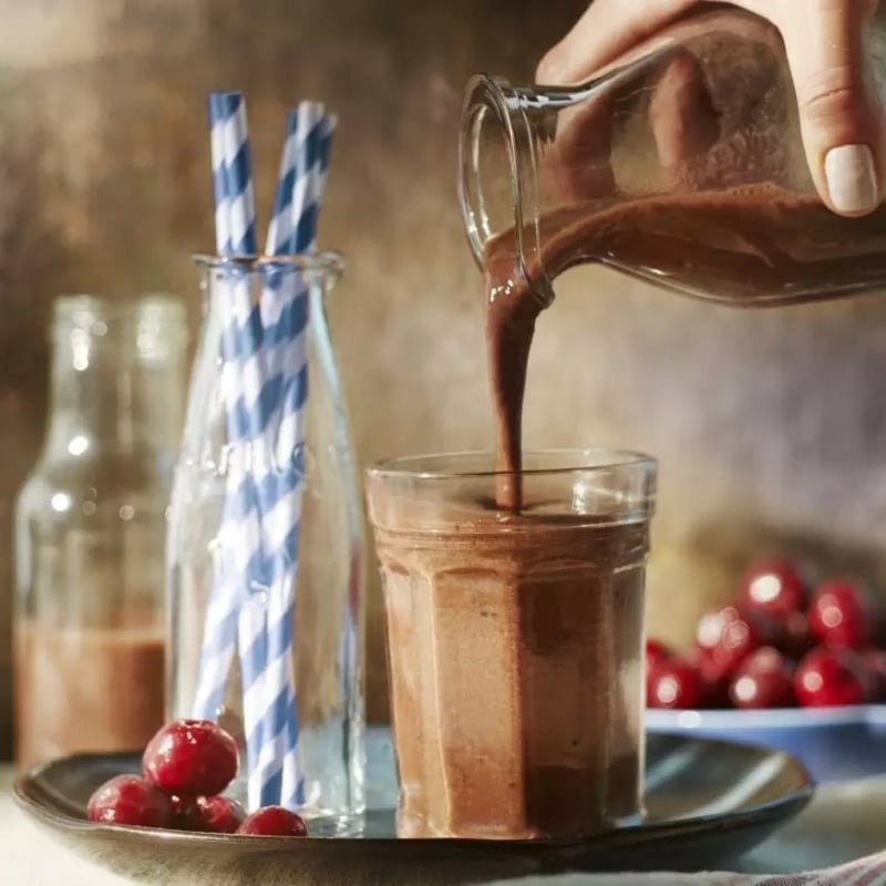 ontbijtsmoothie met chocolade en kersen