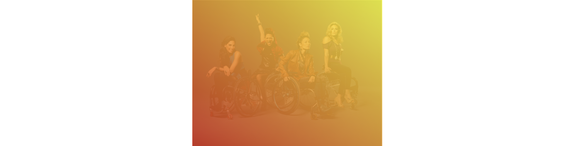 afbeelding van lachende vrouwen in rolstoelen met de tekst 