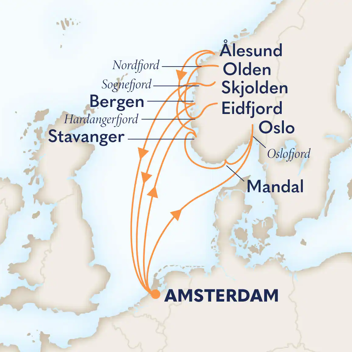 route kaart 4-Day Norwegian Fjords & Sognefjord With