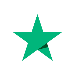 Logo van Trustpilot met een groene ster op een transparante achtergrond.