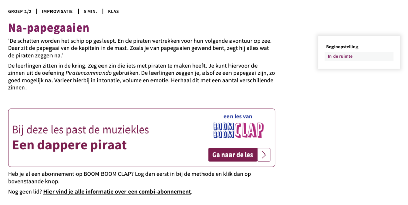 samenwerking boom boom clap in de methode