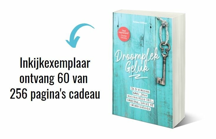 DroomplekGeluk Inkijkexemplaar boek stappenplan B&B beginnen camping hotel pension vakantiewoning ondernemingsplan Nelleke Griffioen waar begin ik
