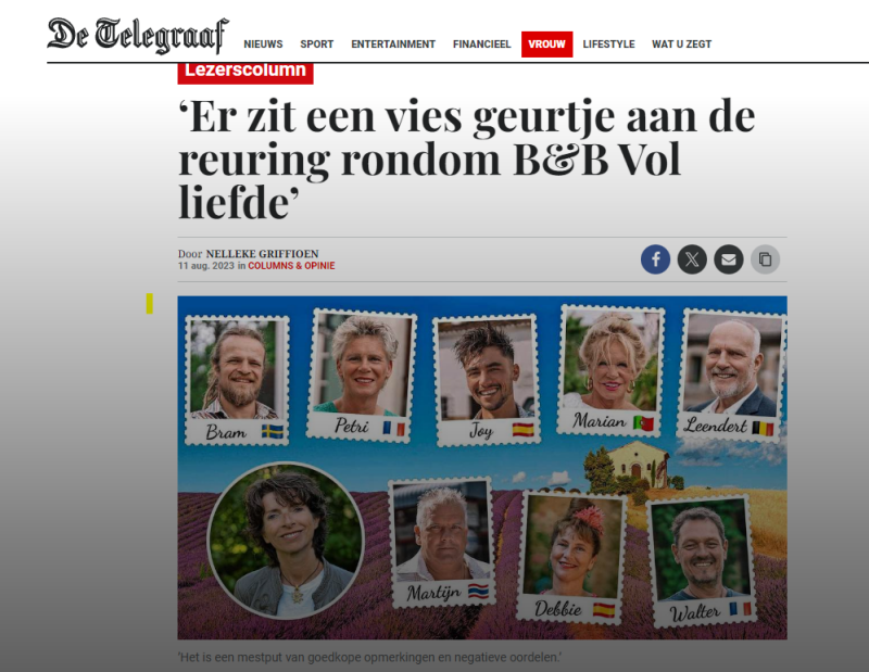 telegraaf-vrouw-droomplekacademie-hans-bruns-nelleke-griffioen-bb-runnen-beginnen-ondernemerschap-ondernemingsplan-bb-vol-liefde