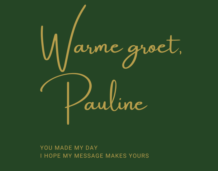 begroeting, pauline du long
