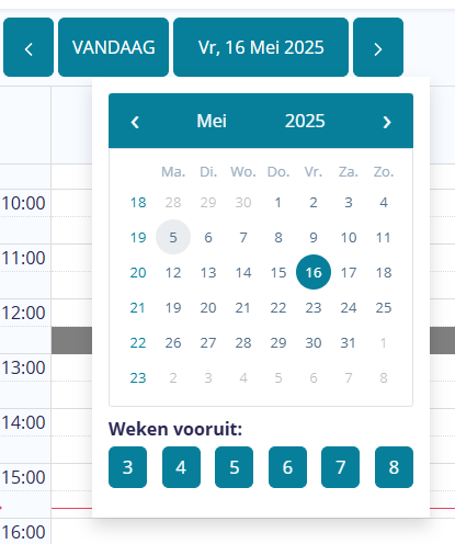 Weeknummers afsprakenboek salonsoftware