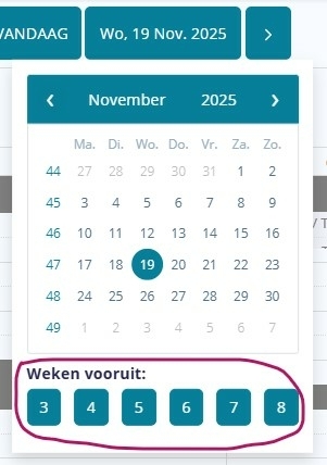 Weken vooruit springen