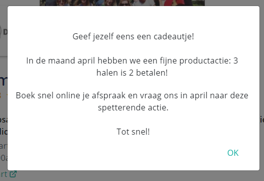 pop up actie