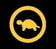 Laag vermogen ingeschakeld door te bijna lege accu's/batterijen; een cirkel met een schildpad erin.