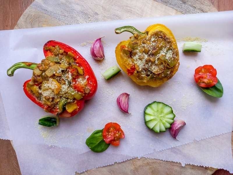 Gevulde paprika recept van de veganistische keuken