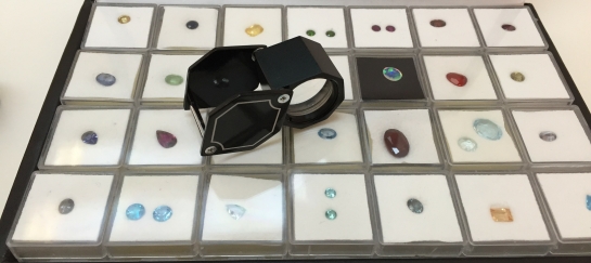 Gemstones with loupe