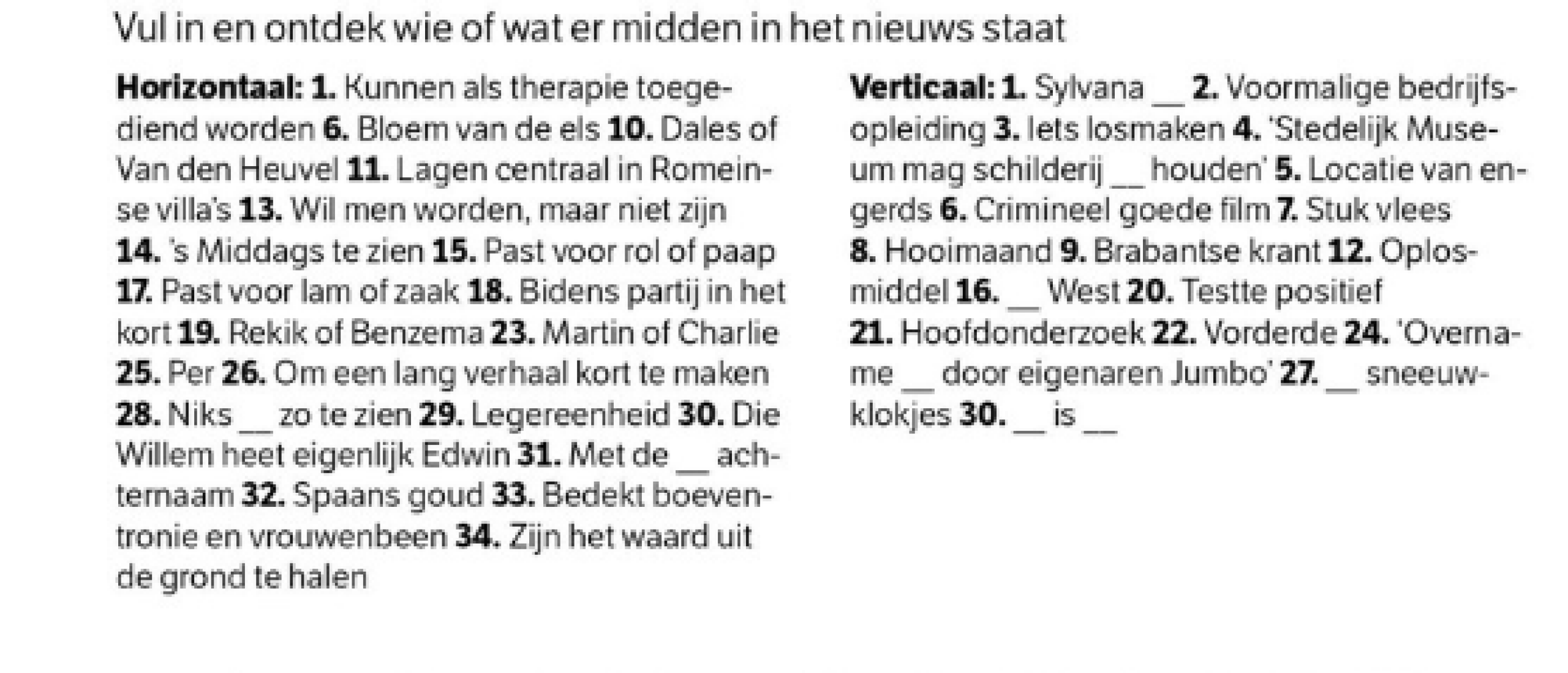 Puzzel in het NRC
