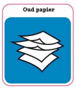 Oud Papier sticker afval scheiden