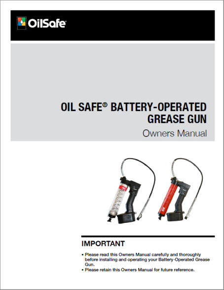 Battery-operated grease gun owners manualual