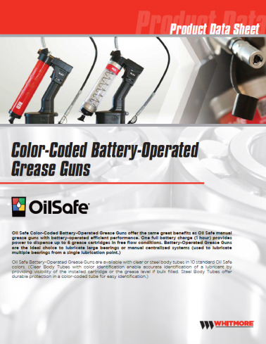 Colour-coded Battery-operated grease guns - OilSafe