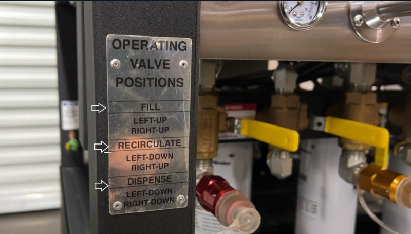 Operating valve positions