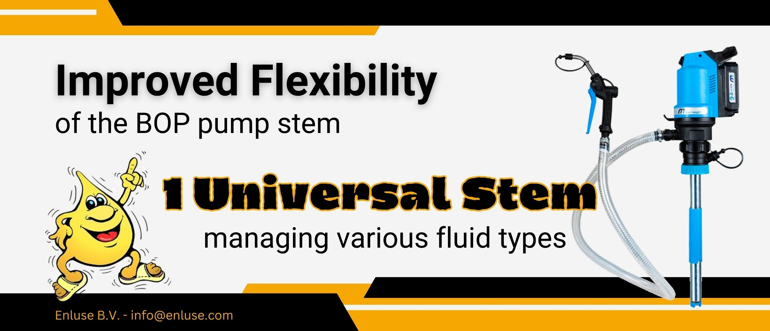 Improved flexibility of the  BOP pump stem