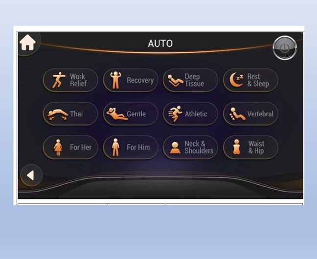 12 automatische programma's met shiatsu massage