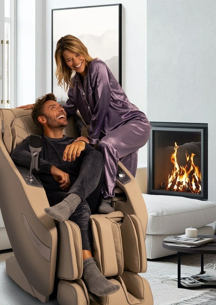 Betasonic massagestoel in gebruik