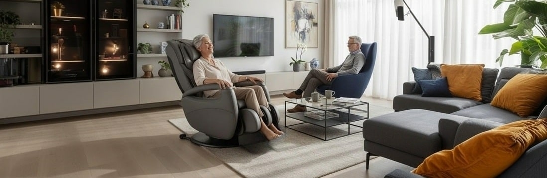 Massagefauteuil Relaxclusief in de woonkamer Massagefauteuil Relaxclusief in de woonkamer