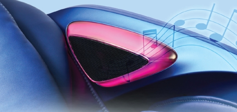 Speakers in een massagestoel