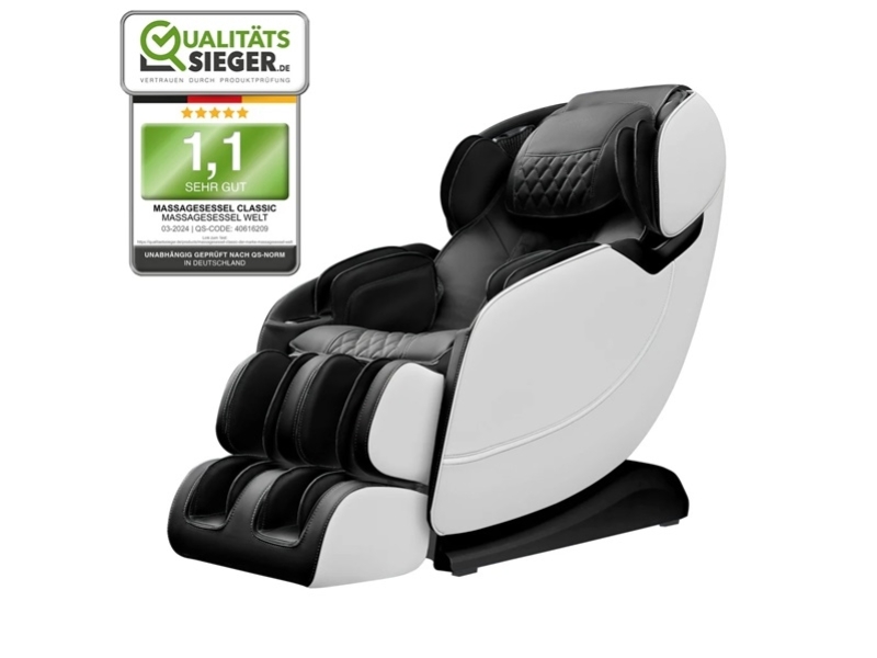Stevige massagestoel wit zwart