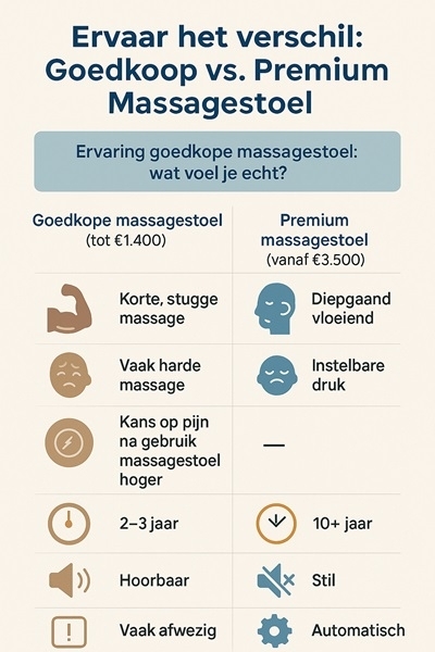 Verschil goedkopere en premium massagestoelen