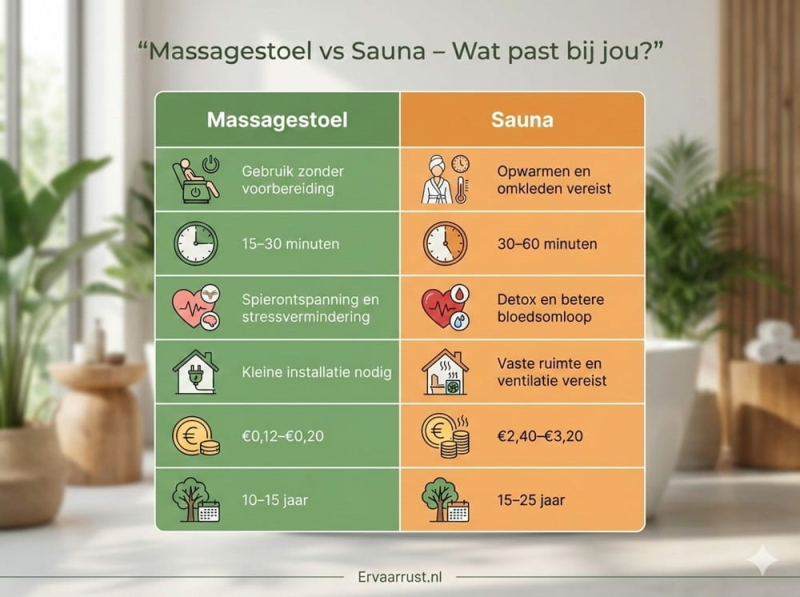 Massagestoel vs sauna Massagestoel vs sauna
