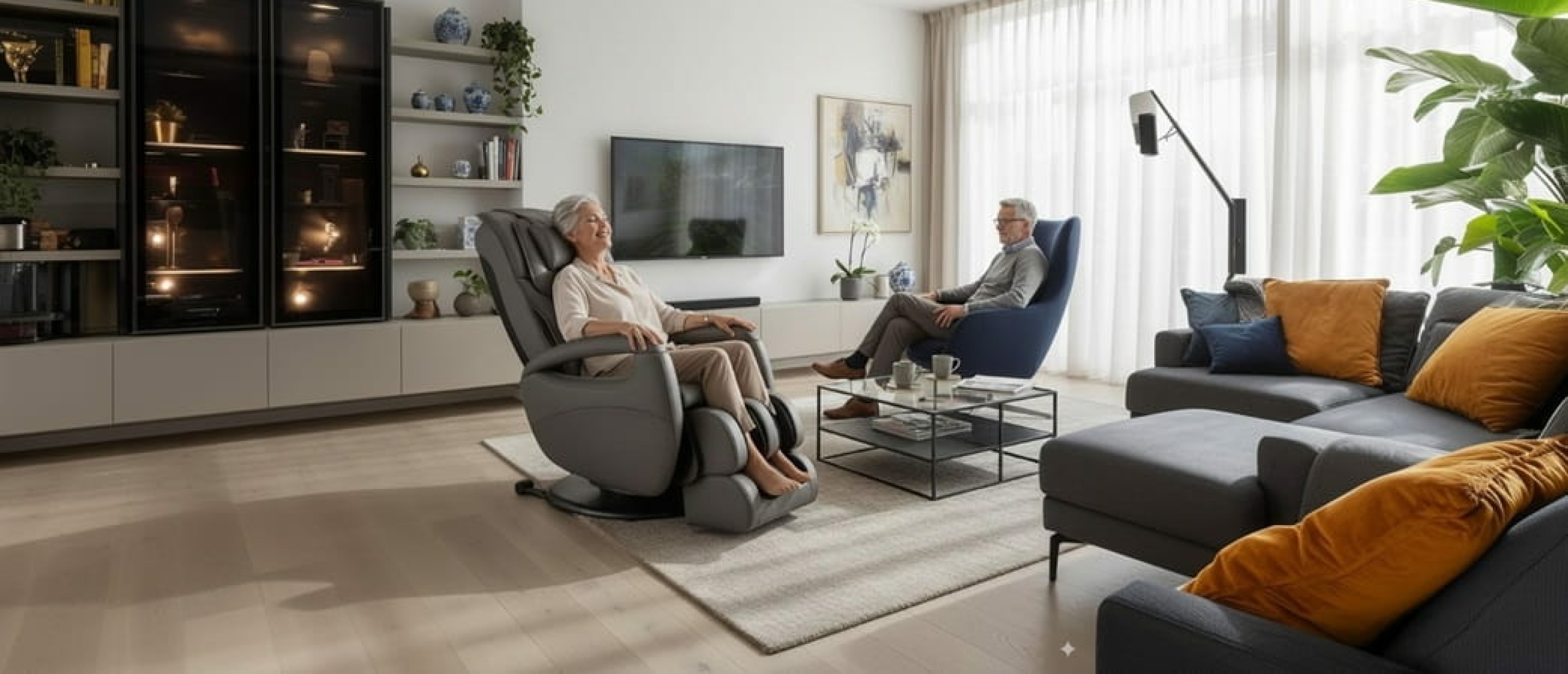 Stoel voor massage in woonkamer