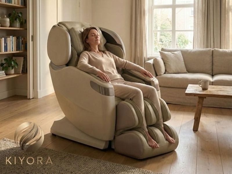 Woonkamer met Kiyora Serenity massagestoel