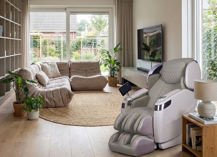 Woonkamermet meest verkochte 4D massagestoel