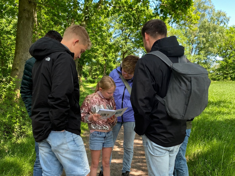 Samen puzzelen tijdens een outdoor familieuitje in Vilsteren