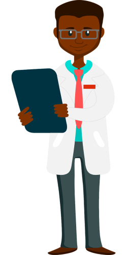 Doctor of color  a clipboard