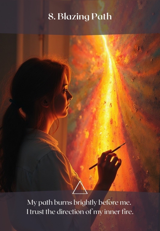 8. Blazing Path - Dancing between Fire & Water Oracle Deck Fire Painting