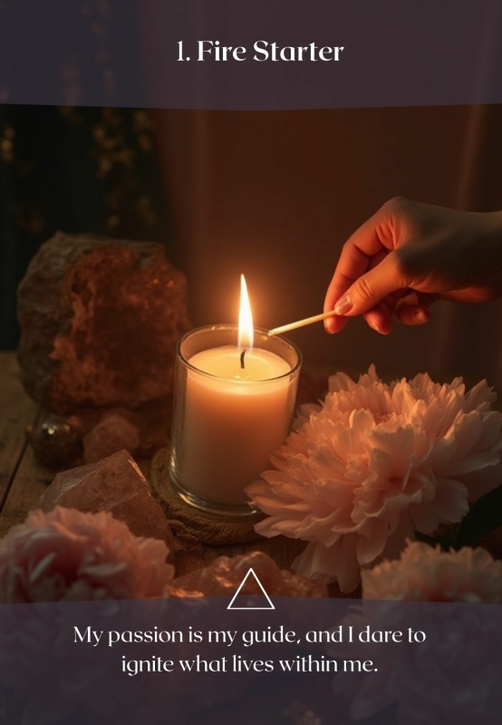 1. Fire Starter - Dancing between Fire & Water Oracle Deck candle