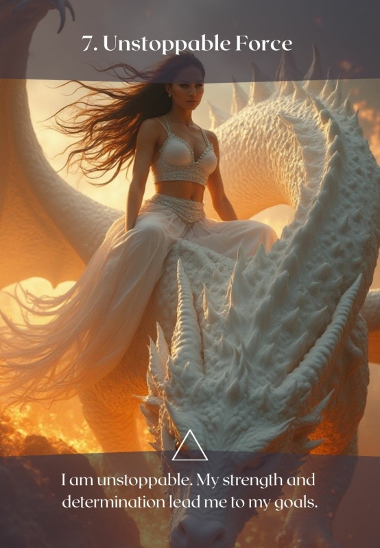 7. Unstoppable Force - Dancing between Fire & Water Oracle Deck White Dragon
