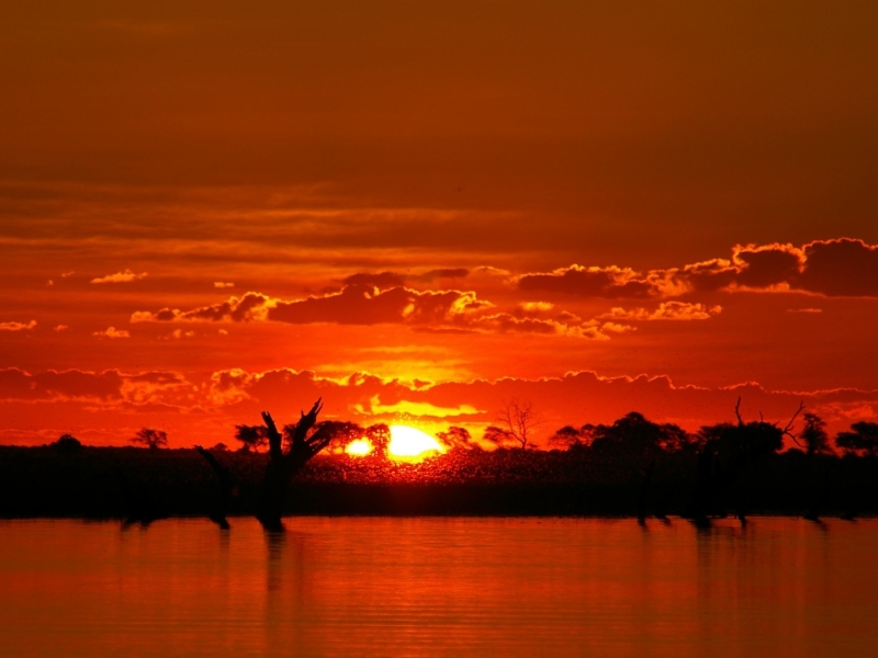 botswana sunset zonsondergang