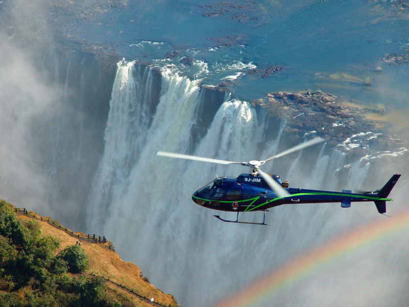 helicopter tours in zuid afrika victoria falls regenboog