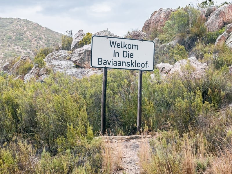 Baviaanskloof Oost Kaap Zuid-Afrika sign post