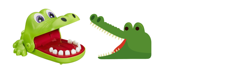 Krokodil met kespijn