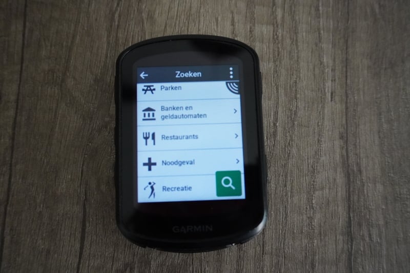 Zoekfunctie navigatie Garmin Edge 840 Solar