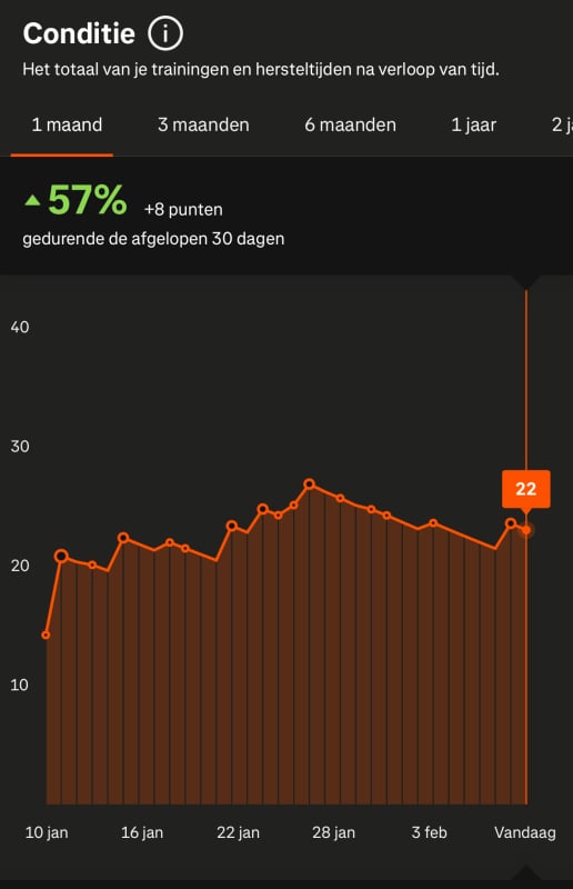 Conditie grafiek Strava