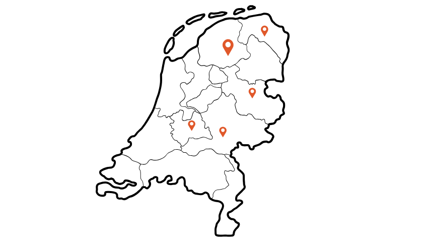 Landkaart Nederland FVC Ride Locaties