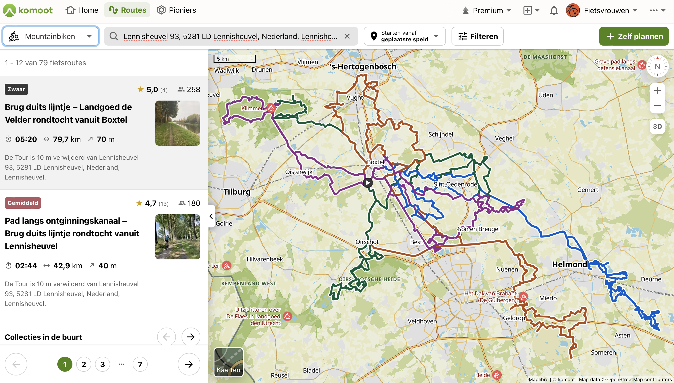 Komoot route Herberg den Eijngel mountainbiken