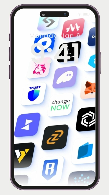 Voorbeeld van een software wallet op smartphone – handig voor beginners.