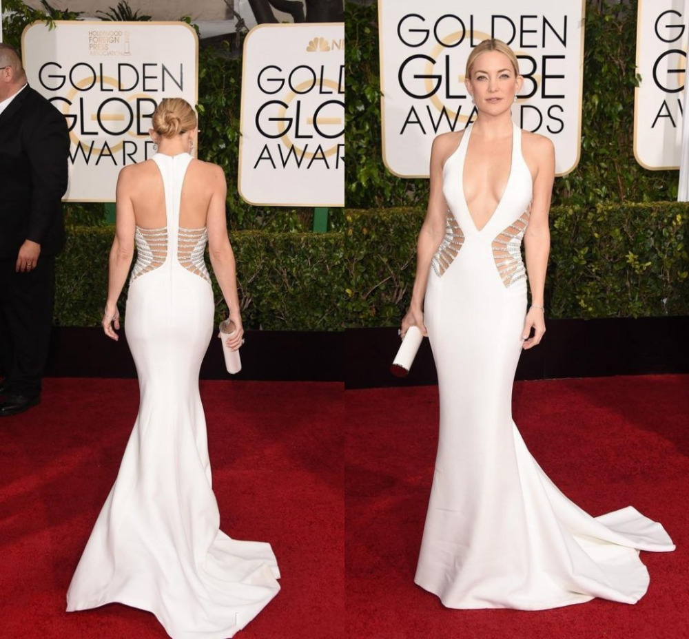 Kate-Hudson-Sexy-Celebrity-Dresses-2015-72nd-Golden-Globe-Awards-White-Mermaid-Satin-Evening-Gowns-Hot