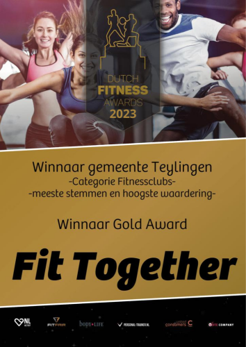 Voor de 3e maal op rij winnaar van de Dutch Fitness Awards in gemeente Teylingen.