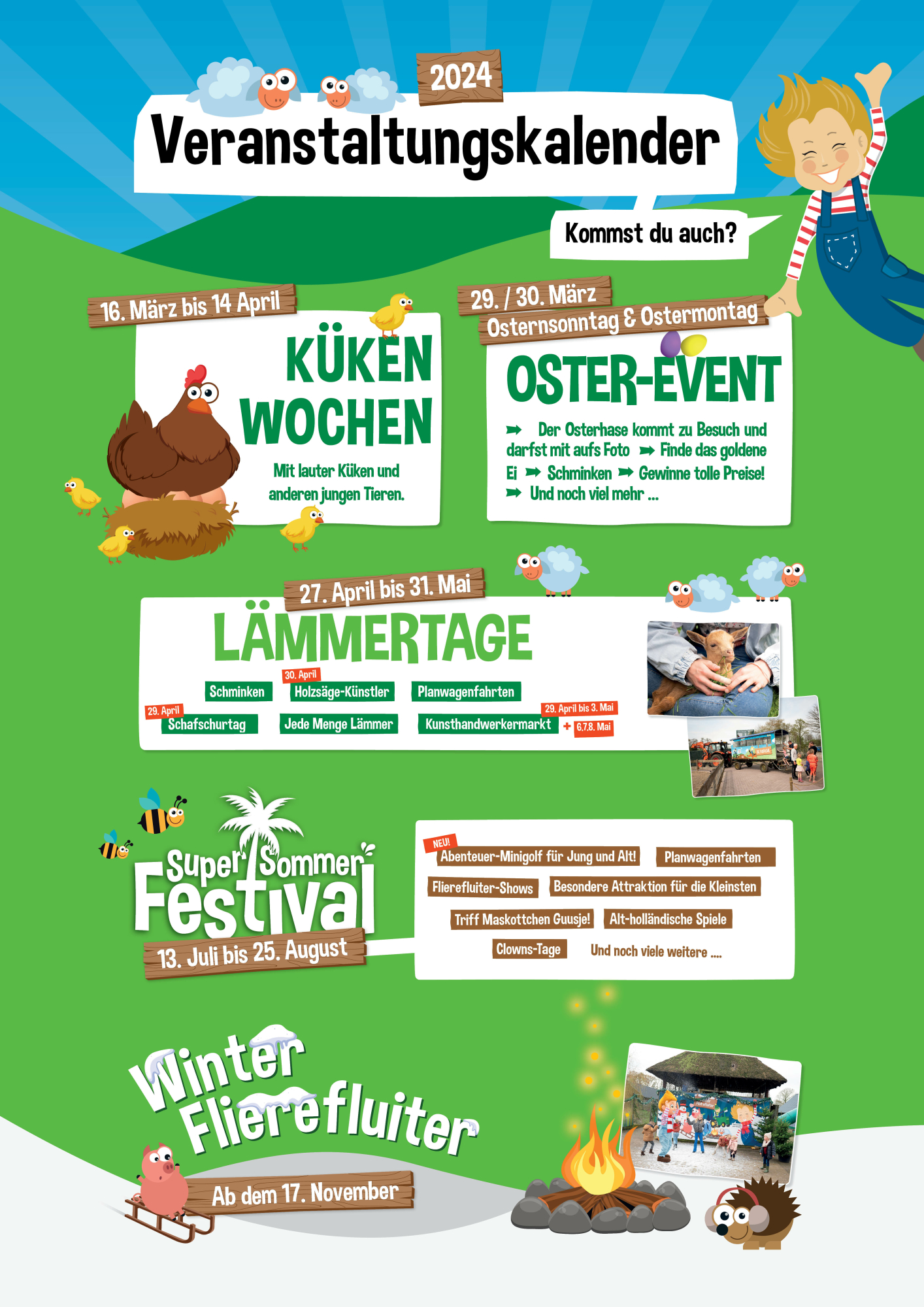 Veranstaltungskalender Bauernhof Flierefluiter im Niederlande