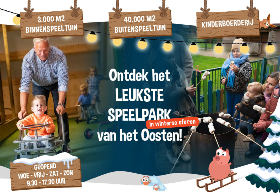 Speelboerderij de flierefluiter in winterse sfeertijdens het event de winter Flierefluiter Het leukste uitje in de winter: speelpark de Flierefluiter