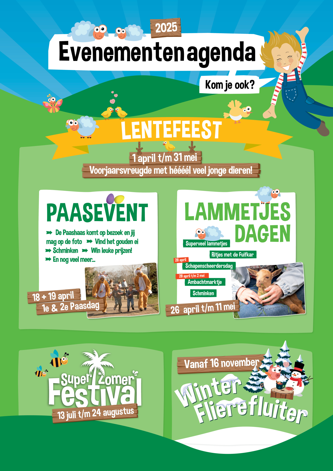 Bij speelboerderij de Flierefluiter in Raalte vind je de leukste activiteiten het hele jaar door!